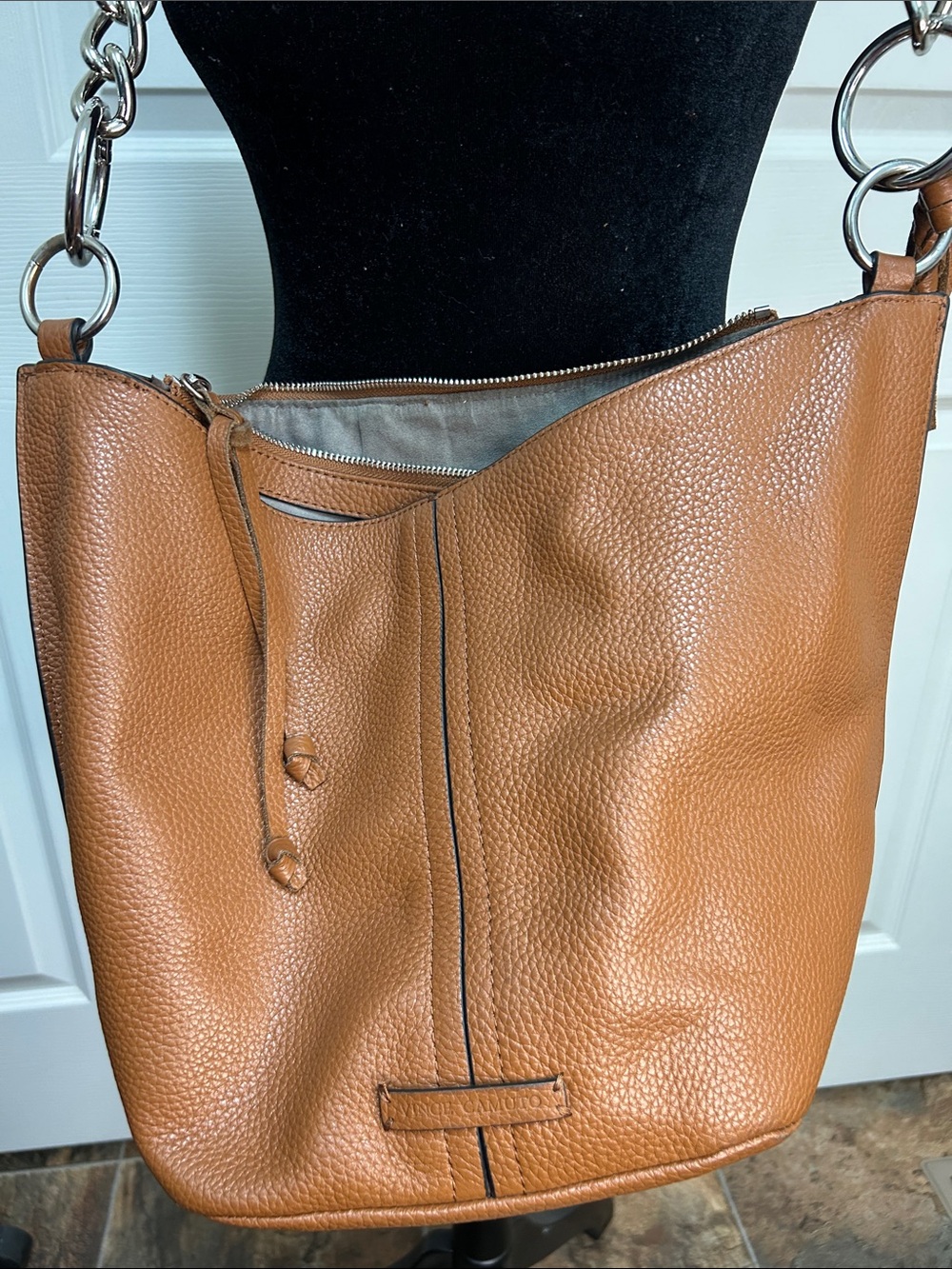 Vince Camuto Leather Hobo Shoulder Bag in Hickory - Picture 5 of 9